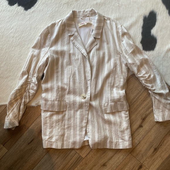 Free People Linen Fern Blazer striped oversized - Picture 2 of 12